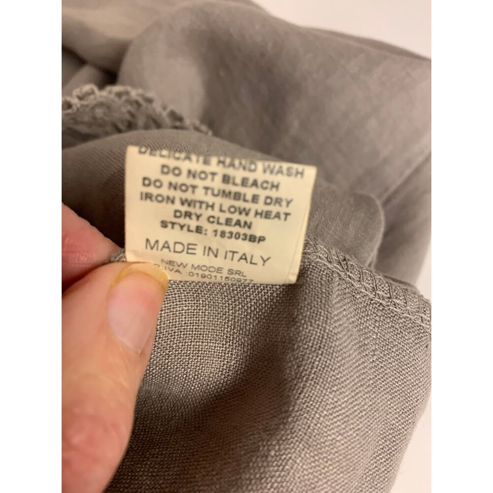 Bellabra Beige Linen Shift Dress Lagenlook Crochet Trim Classic Womens SZ 2X - Picture 7 of 10